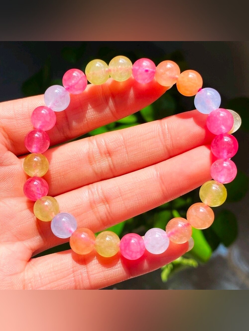 8mm Natural Color Tourmaline Crystal Beads Bracelet AAA